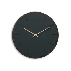 Hemverk - Vægur - Mørk Eg/Conifer Grøn - Kobber visere - Ø38 cm