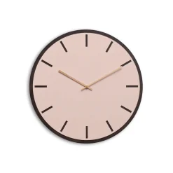 Hemverk - Vægur - Mørk Eg/Powder Dusty Rose - Kobber visere - Ø38 cm