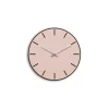 Hemverk - Vægur - Mørk Eg/Powder Dusty Rose - Sølv visere - Ø28 cm