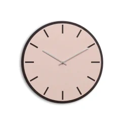 Hemverk - Vægur - Mørk Eg/Powder Dusty Rose - Sølv visere - Ø38 cm