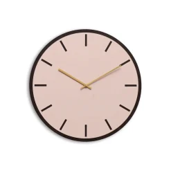 Hemverk - Vægur - Mørk Eg/Powder Dusty Rose - Guld visere - Ø38 cm