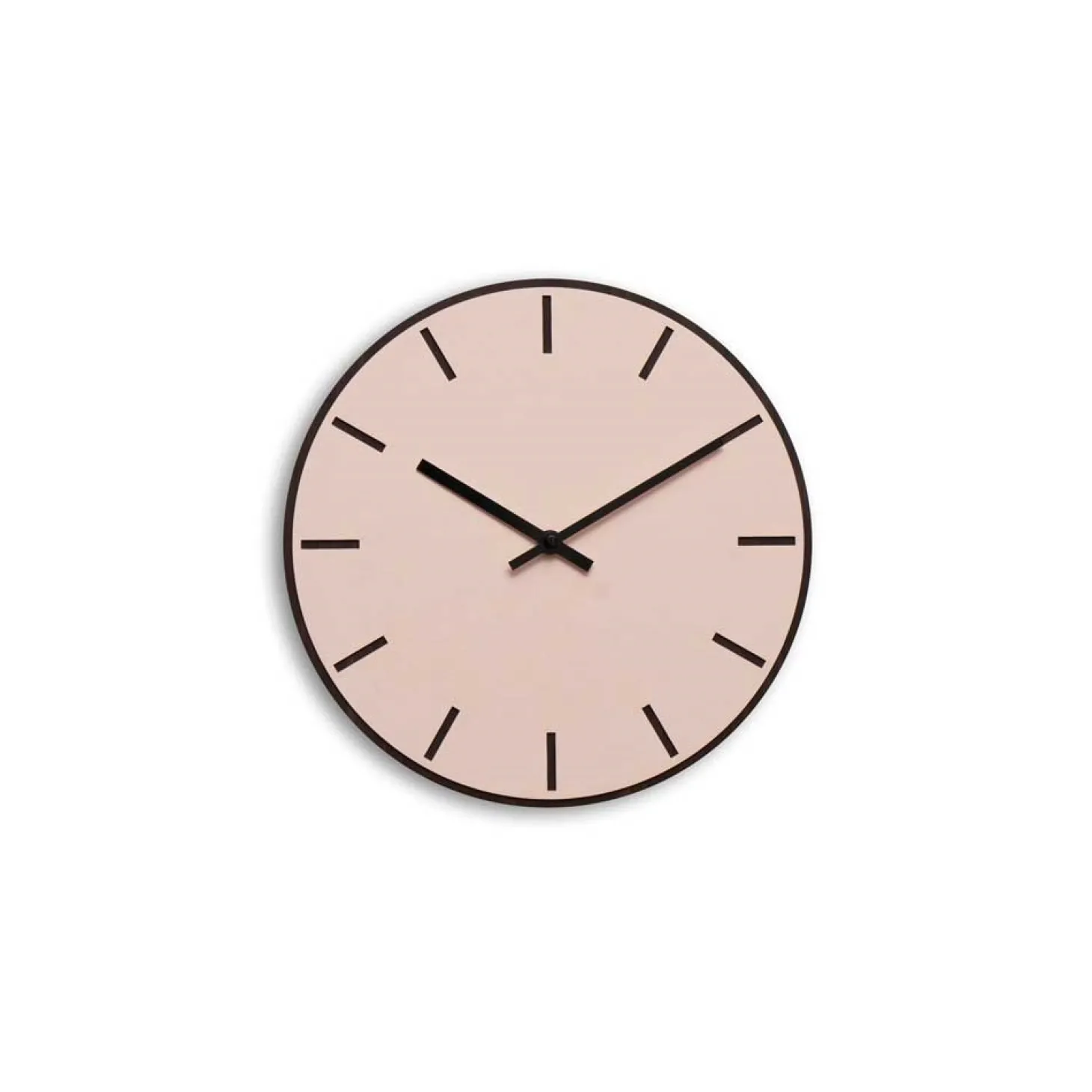 Hemverk - Vægur - Mørk Eg/Powder Dusty Rose - Sorte visere - Ø28 cm