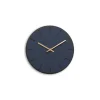 Hemverk - Vægur - Mørk Eg/Smokey Blue - Kobber visere - Ø28 cm