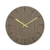 Hemverk - Vægur - Valnød - Ø38 cm - Guld visere
