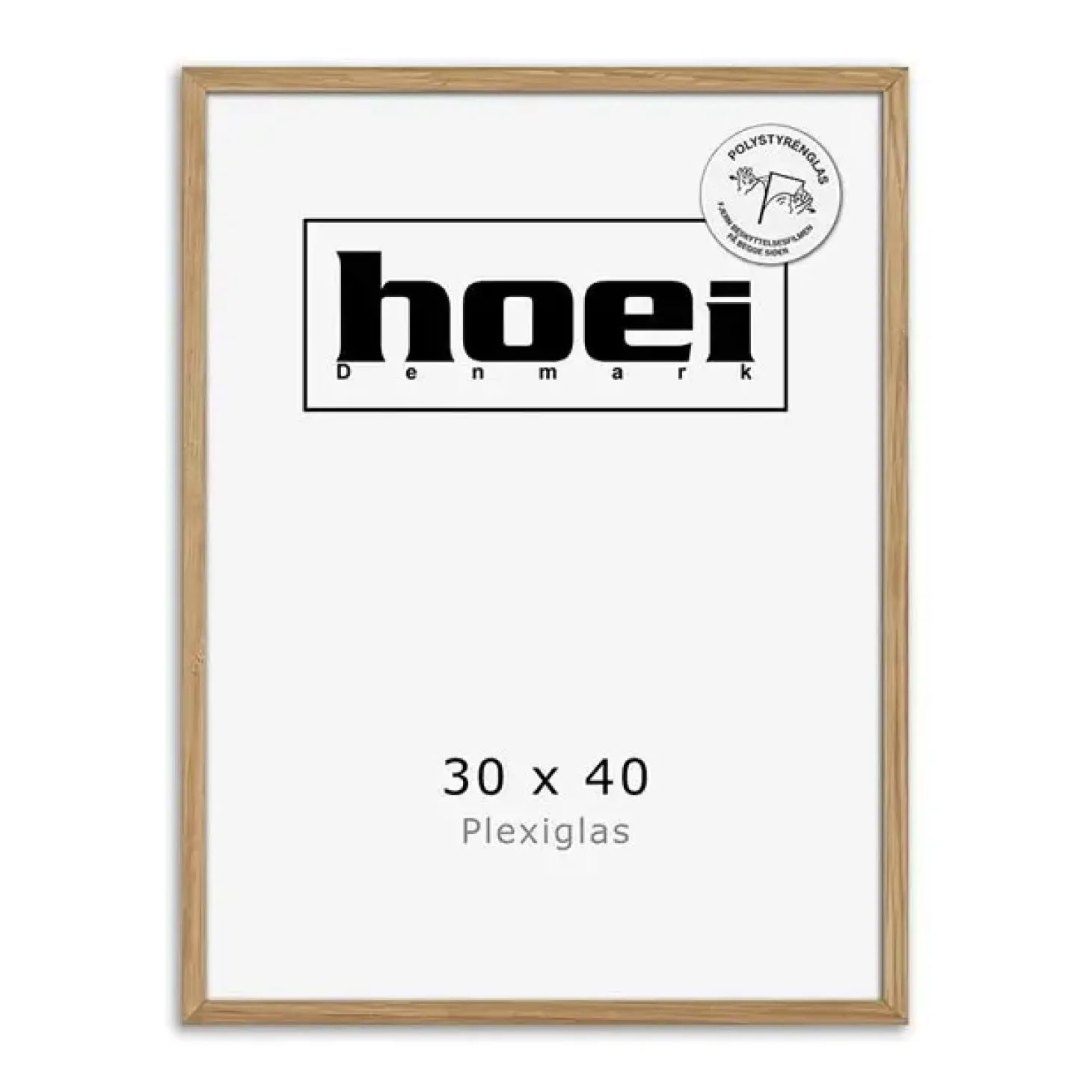 HOEI 120 - billederamme - MASSIV EG 30X40 cm - PLEXIGLAS billederamme