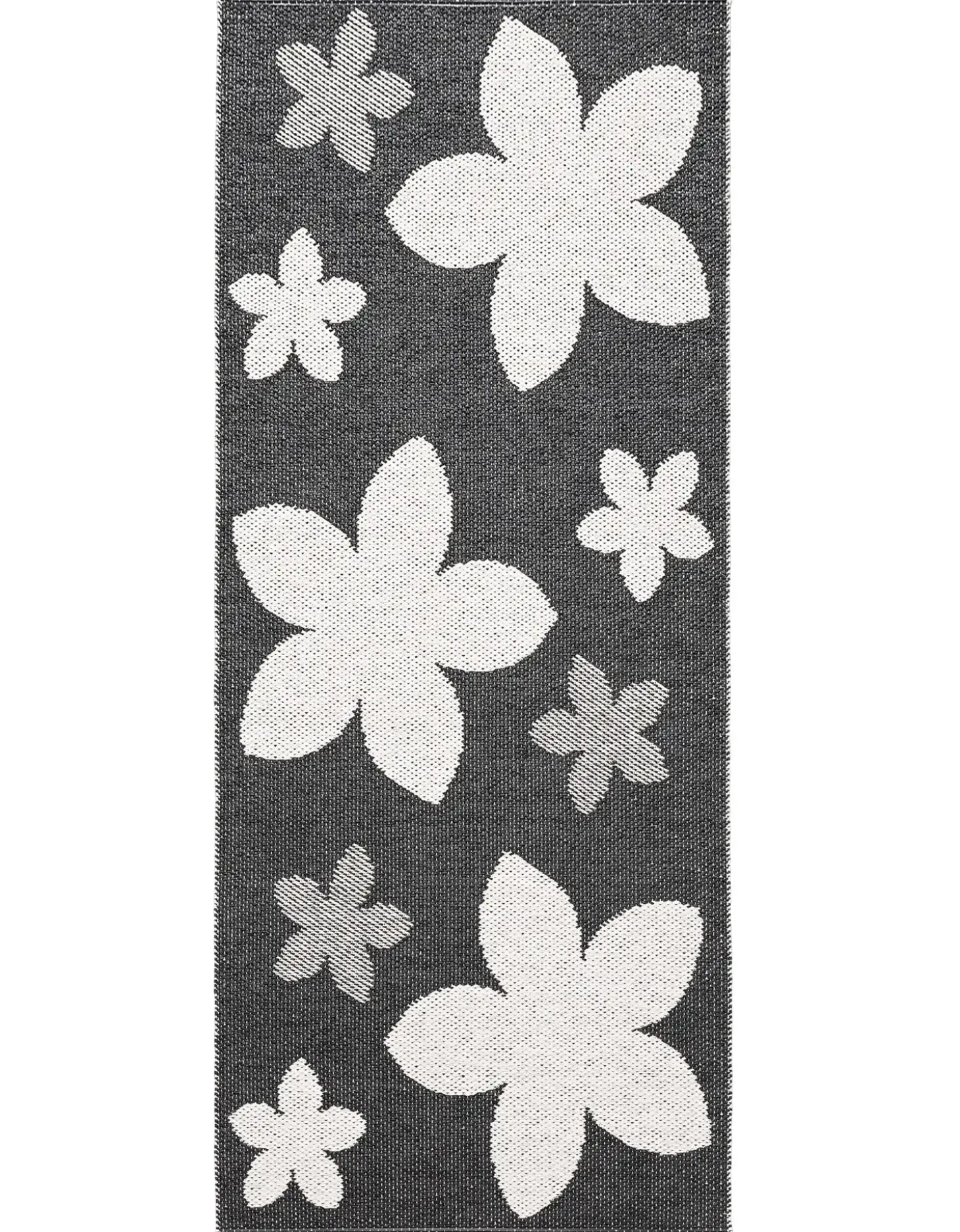 Horredsmattan - tæppe - Flower - 70 x 150 cm - sort