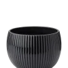 Knabstrup Keramik - urtepotteskjuler Ø 16 cm ripple black