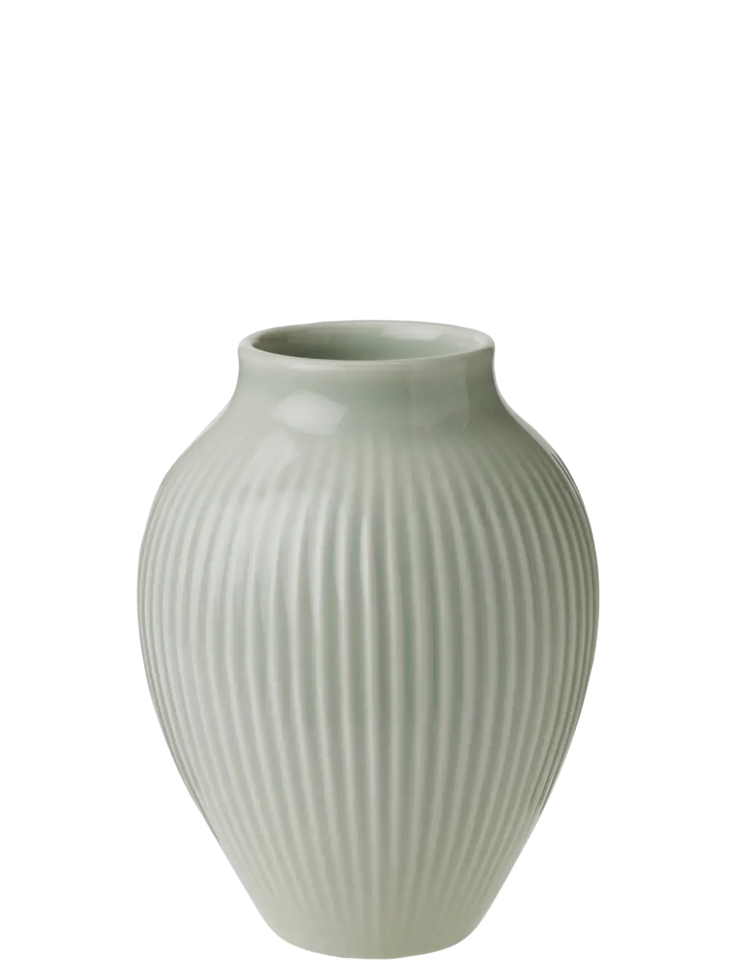 Knabstrup Keramik - vase H 12.5 cm ripple mint