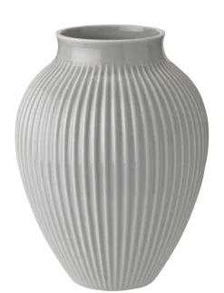 Knabstrup Keramik - vase H 27 cm ripple grey