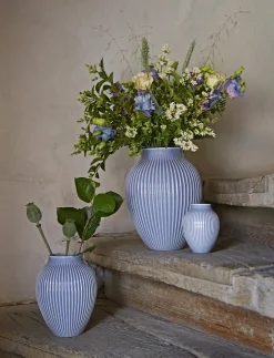 Knabstrup Keramik - vase H 12.5 cm ripple lavender