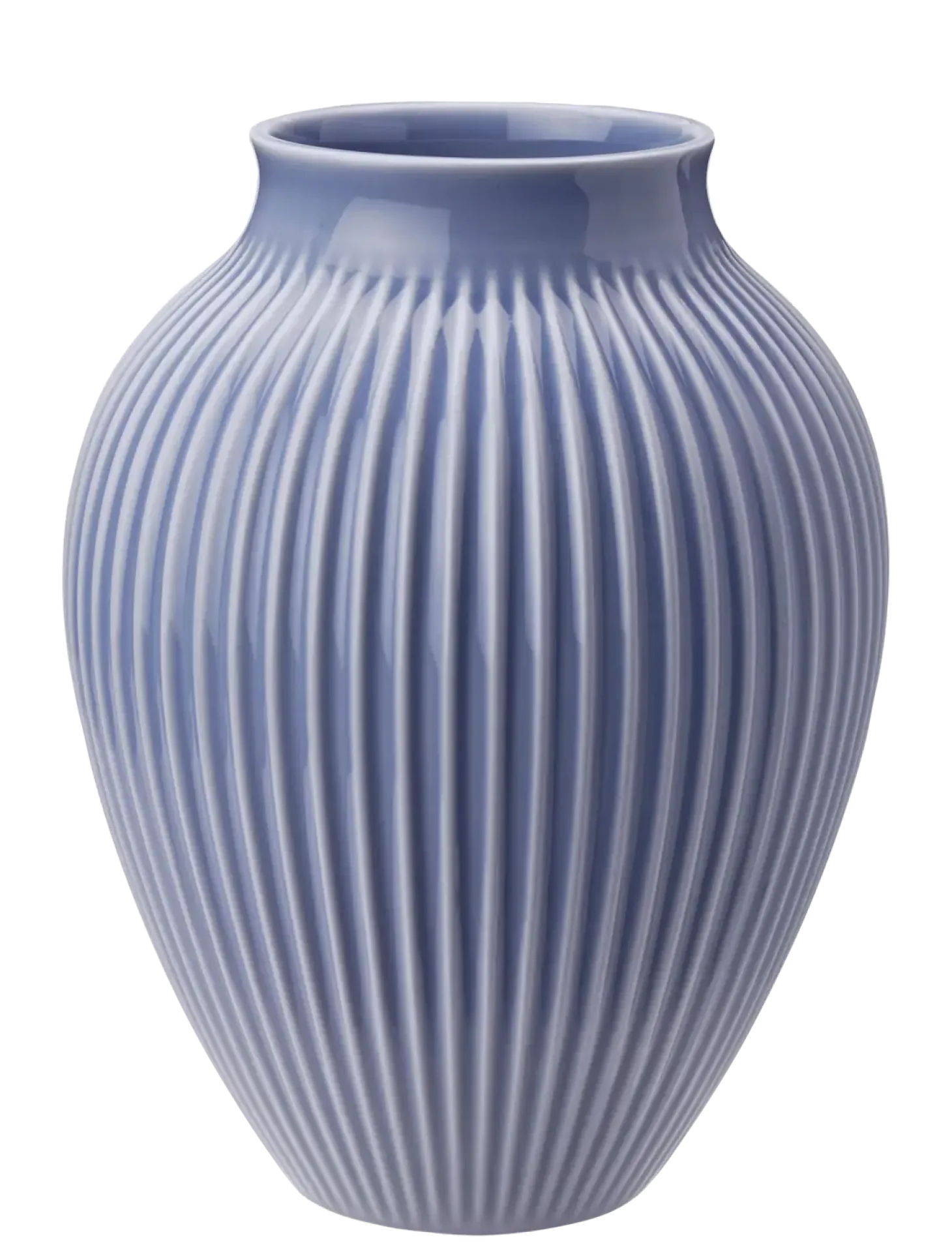 Knabstrup Keramik - vase H 27 cm ripple lavender