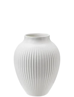 Knabstrup Keramik - vase H 12.5 cm ripple white