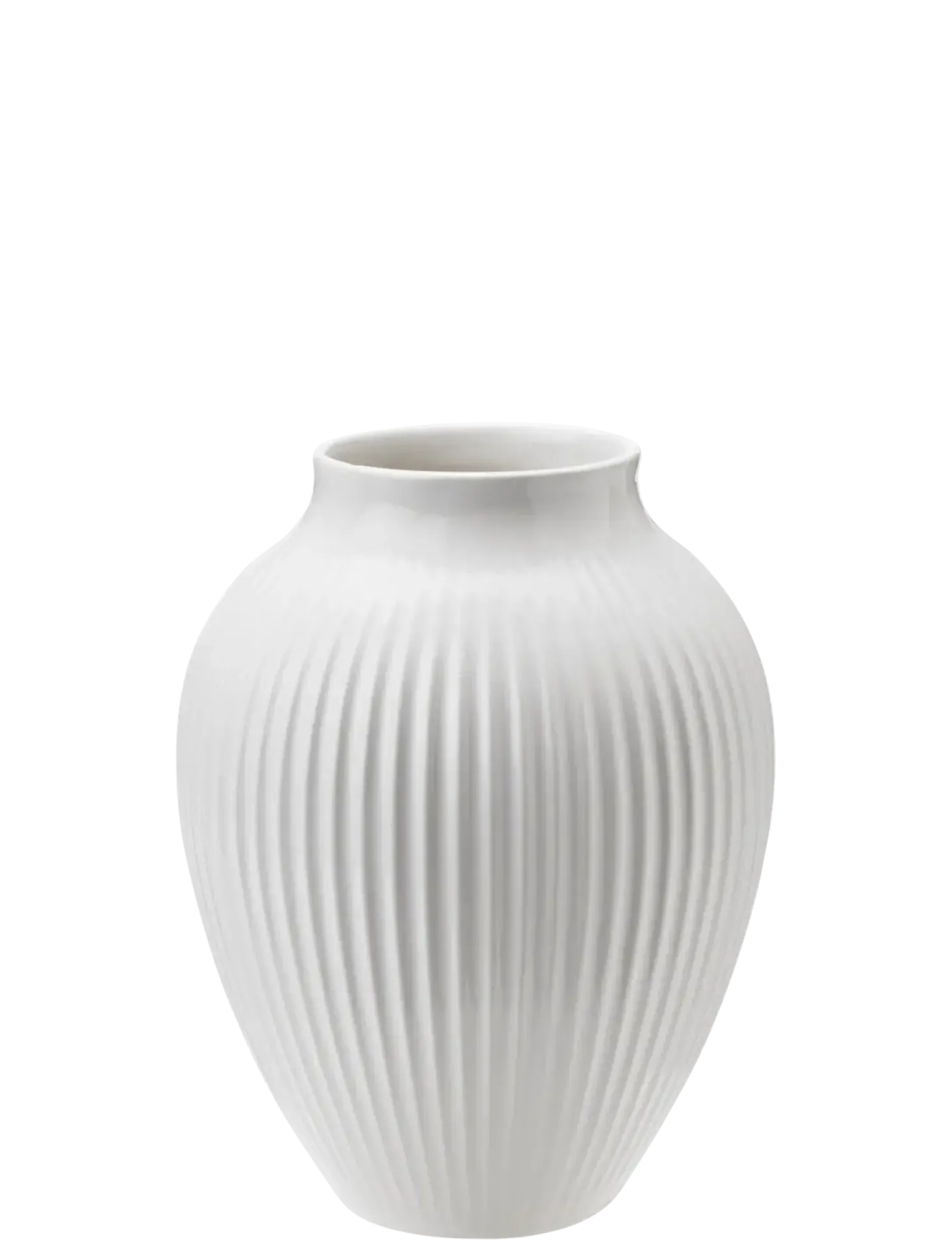 Knabstrup Keramik - vase H 12.5 cm ripple white