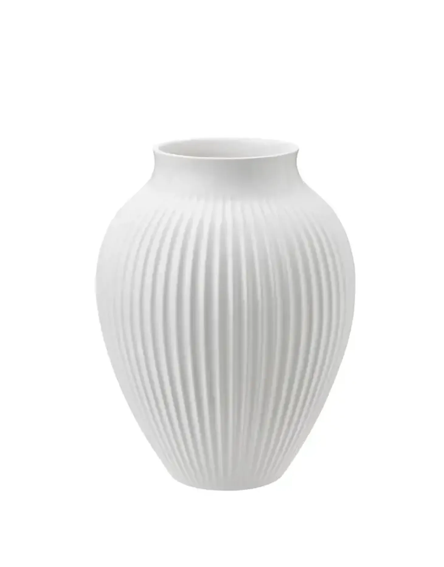 Knabstrup Keramik - vase H 20 cm ripple white
