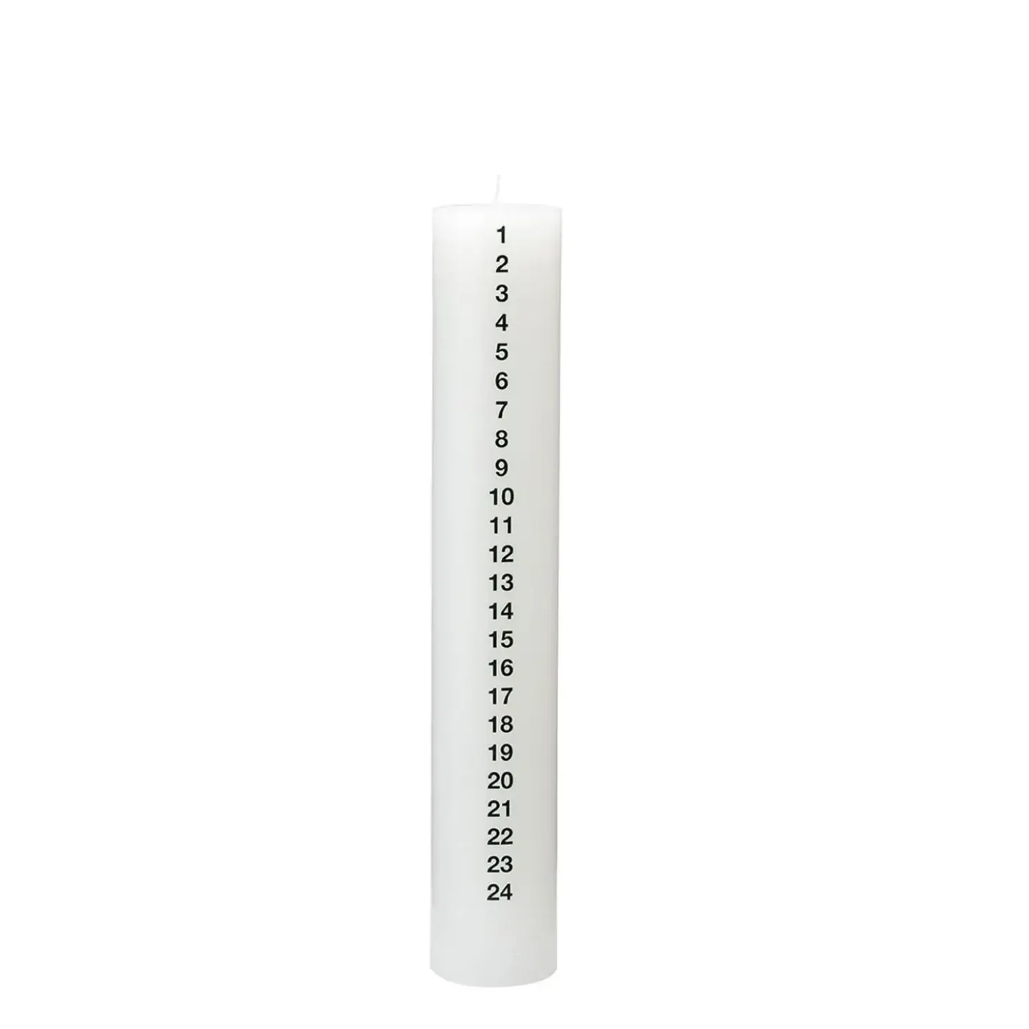 Kunstindustrien - Kalenderlys - Hvid med sorte tal - 5 x 30 cm.
