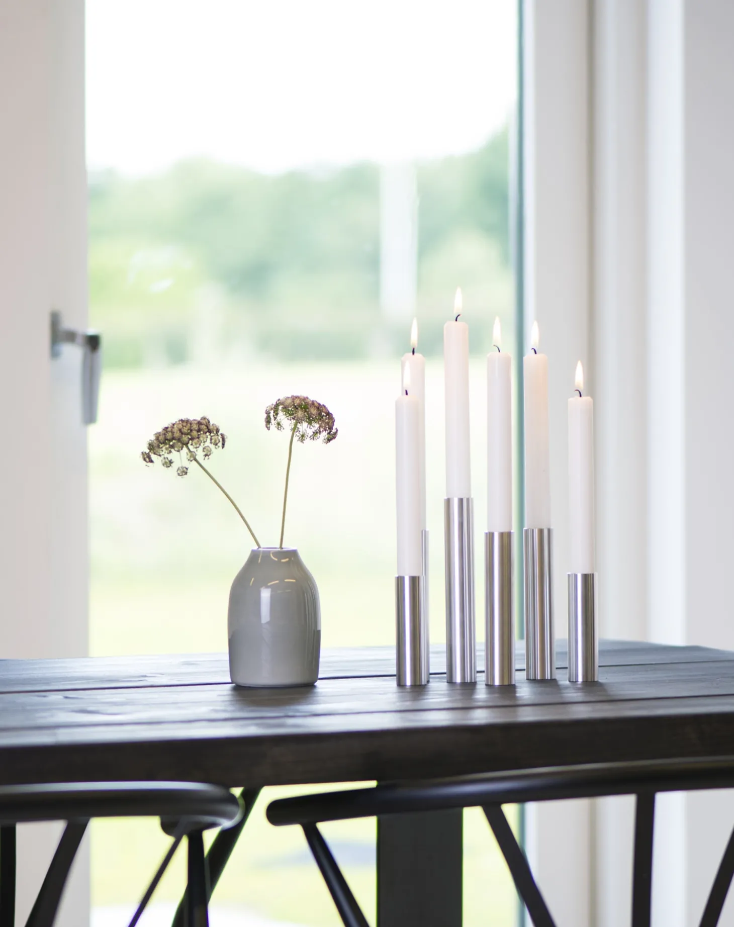 Kunstindustrien - Slim Light lysetage rustfri stål - Højde 10 cm