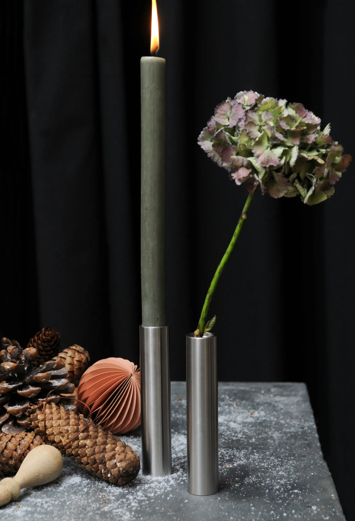 Kunstindustrien - Slim Light lysetage rustfri stål - Højde 10 cm