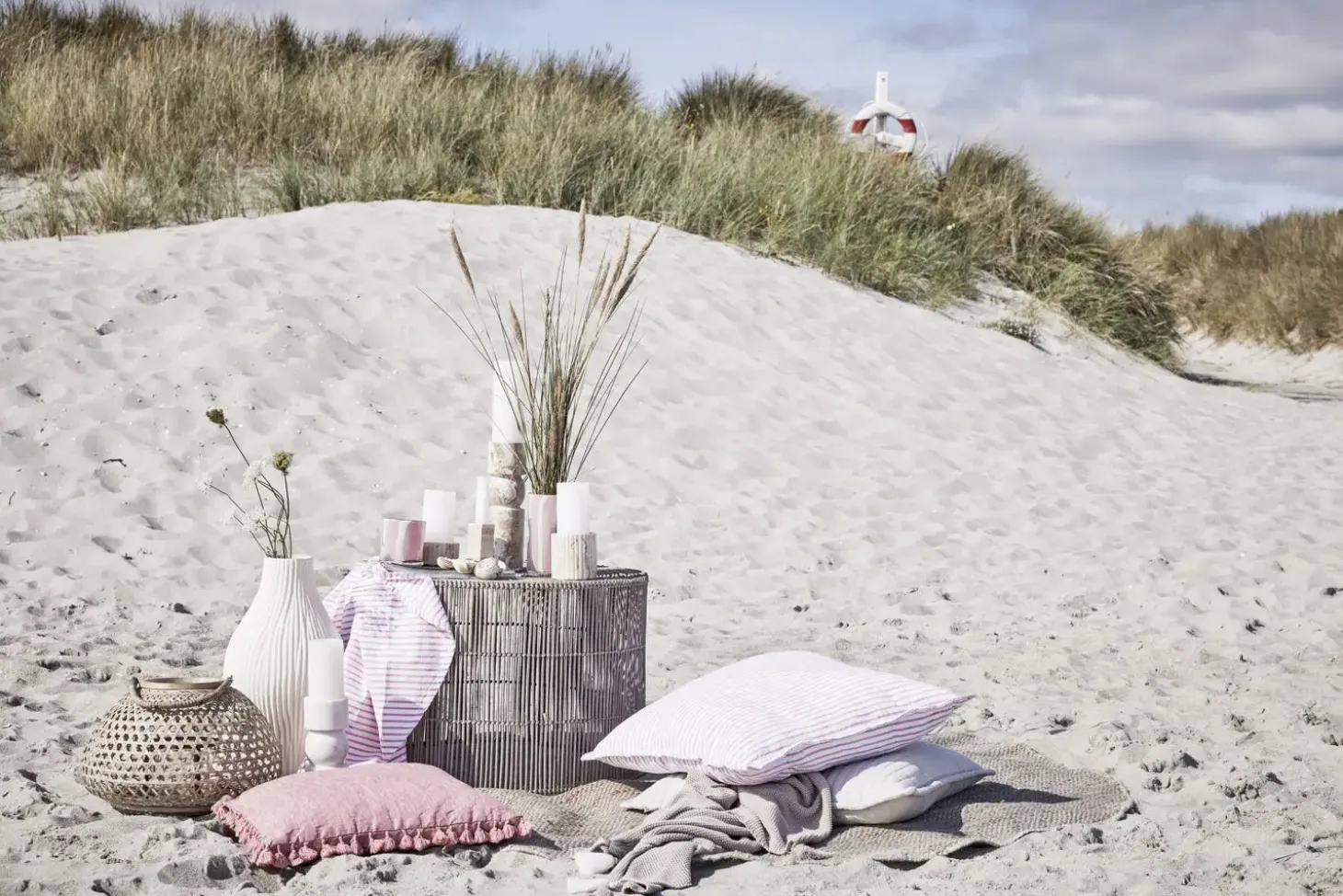Lene Bjerre - Eliana stage til bloklys 10 cm. sand marmor