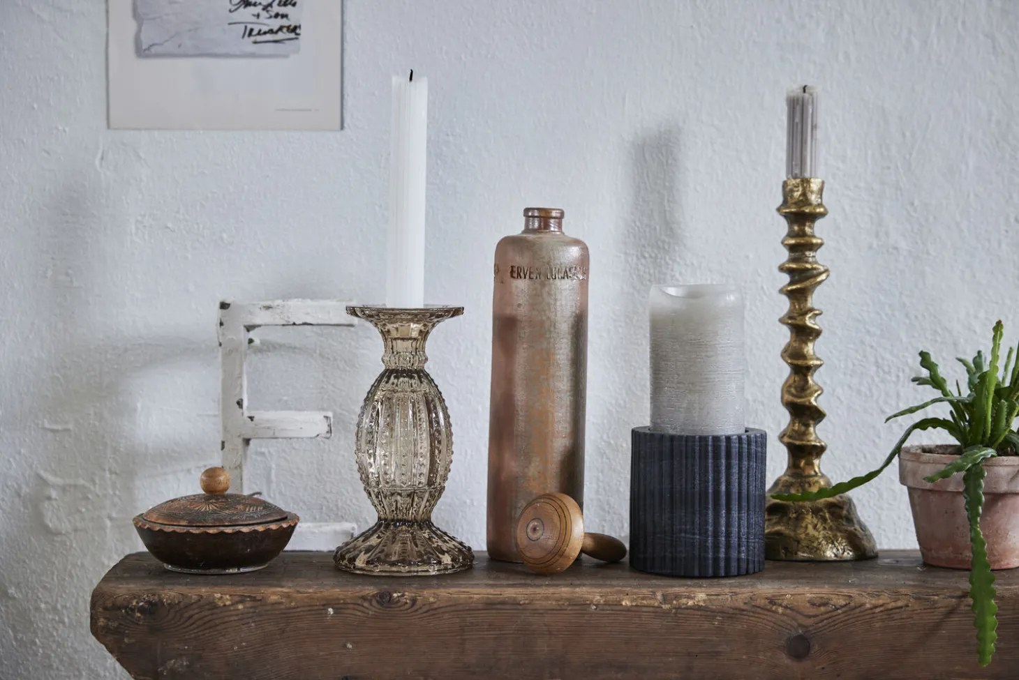 Lene Bjerre - Eliana stage til bloklys 10 cm. sort marmor