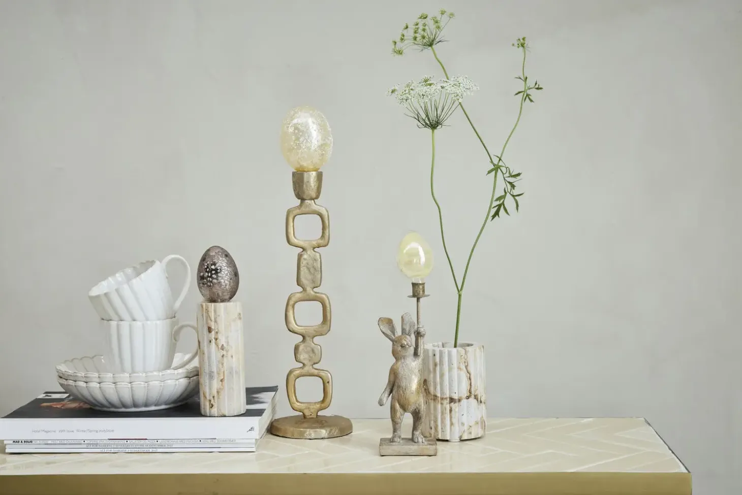 Lene Bjerre - Eliana tandkrus 10,5 cm. sand marmor