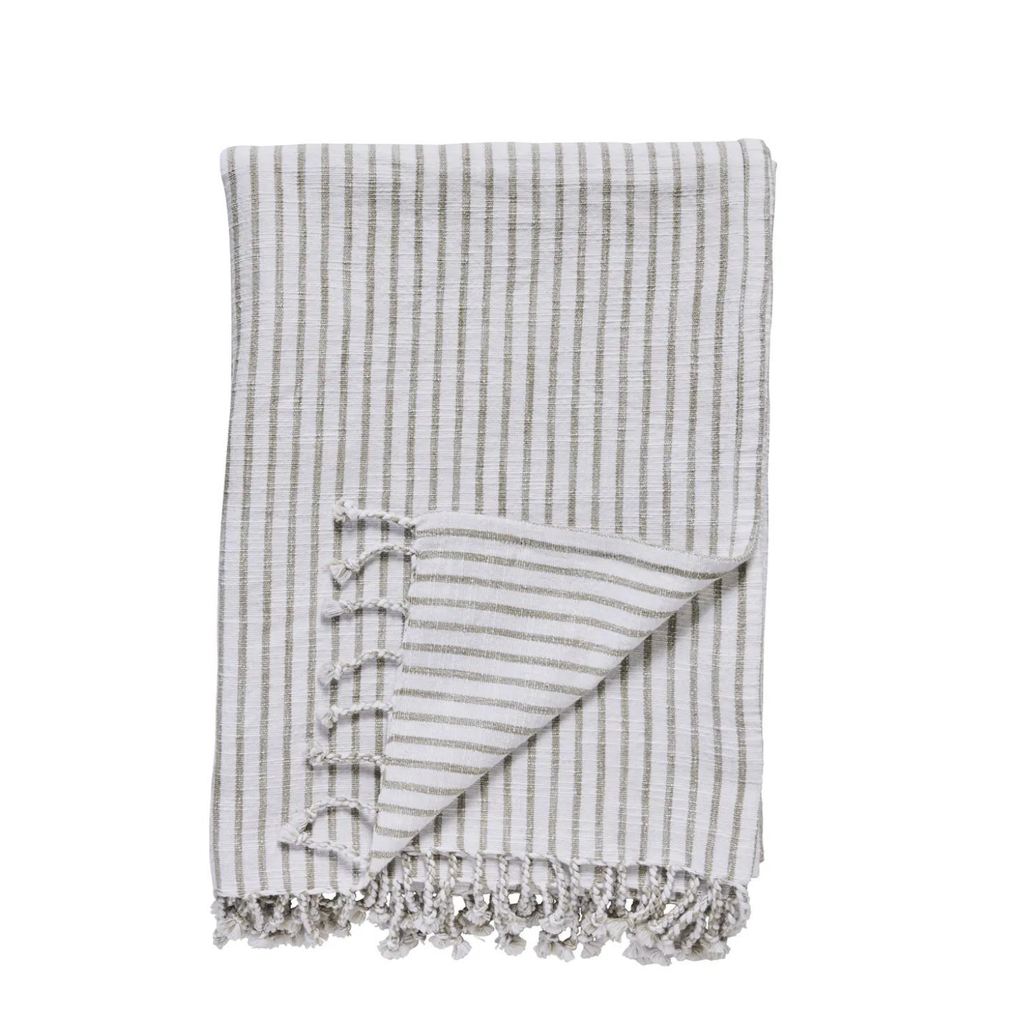 Lene Bjerre - Olivia plaid 170x130 cm. beige stribet