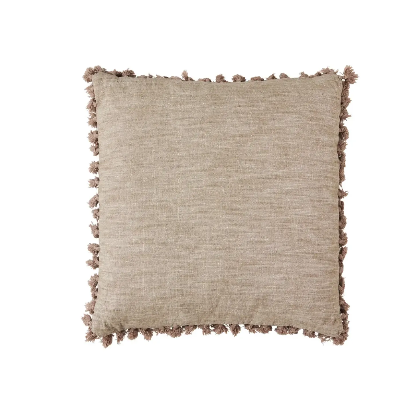 Lene Bjerre - Oville pude 50x50 cm. mørk sand m. kvaster