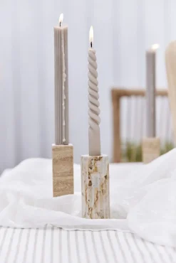 Lene Bjerre - Travina lysestage 10 cm. sand marmor