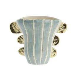 Lene Bjerre - Valentina vase i keramik 24x13 cm. mint/guld