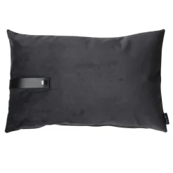 Louise Smærup pude - Mørkegrå pude i velour 60 x 40