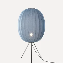 Made By Hand - Gulvlampe - Knit-Wit 65 High Oval Floor Medium - Blue Stone