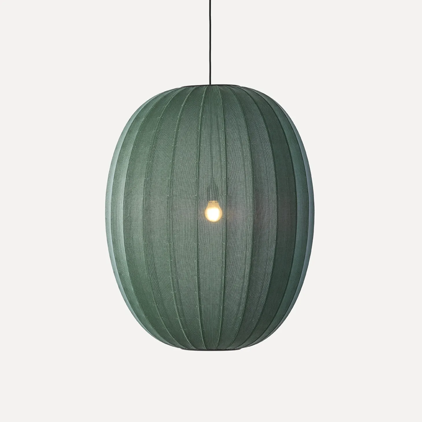 Made By Hand - Pendellampe - Knit-Wit 65 High Oval Pendant - Tweed Green