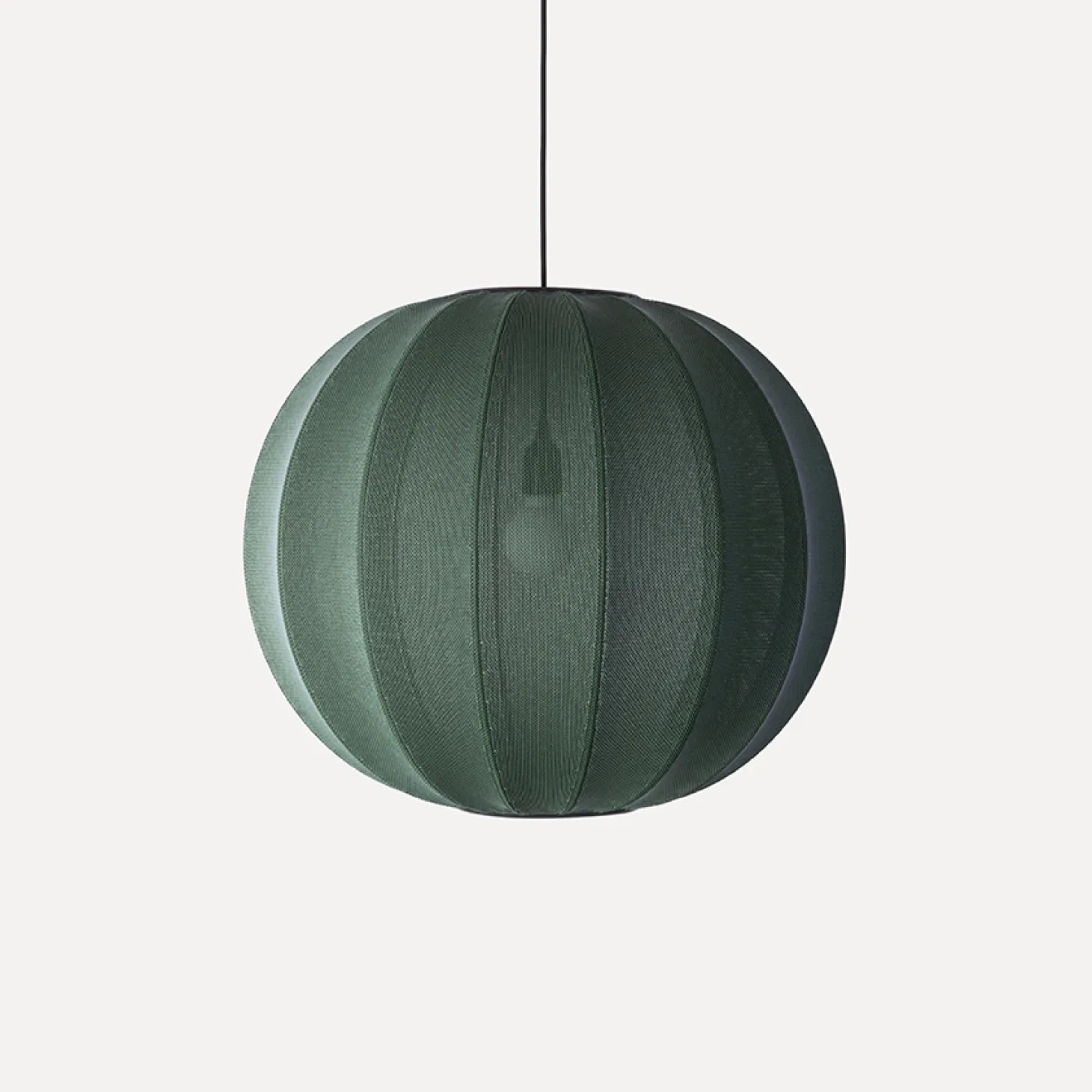 Made By Hand - Pendellampe - Knit-Wit 60 Round Pendant - Tweed Green