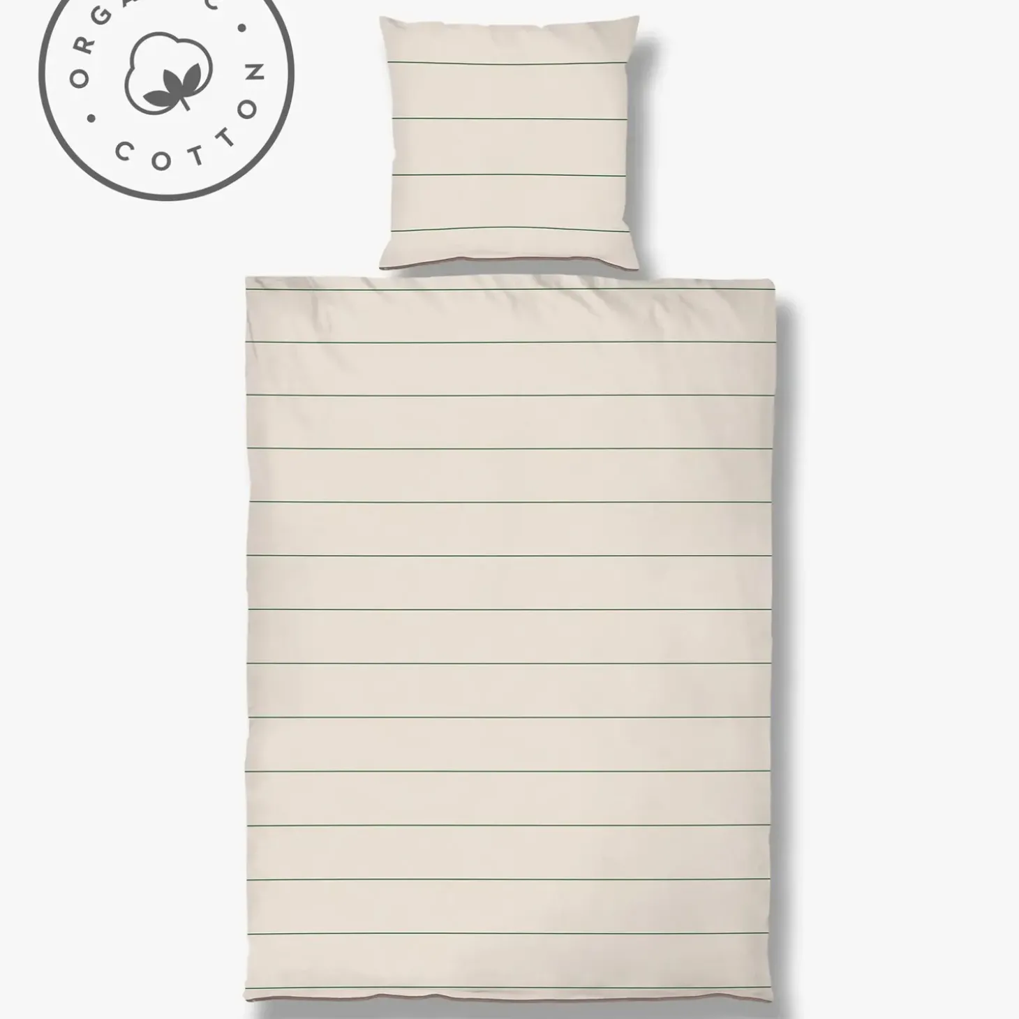 Mette Ditmer - ALIGN-sengesæt - Pine green/Sand - W140 x L220 cm