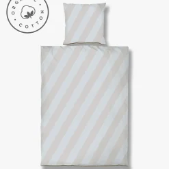 Mette Ditmer - DIAGONAL-sengesæt - Light grey/Sand - W140 x L200 cm
