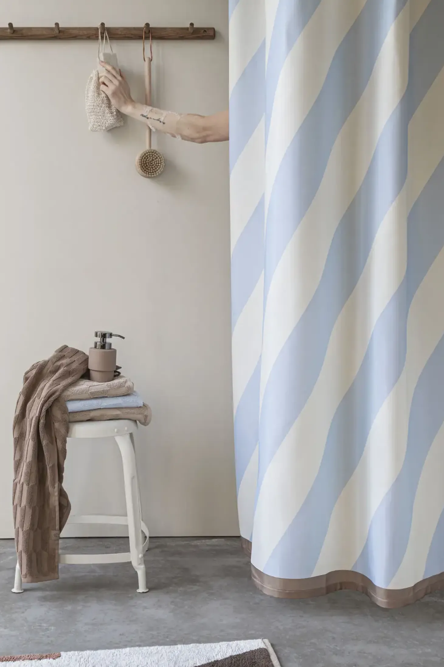 Mette Ditmer - DIAGONAL shower curtain - Light blue