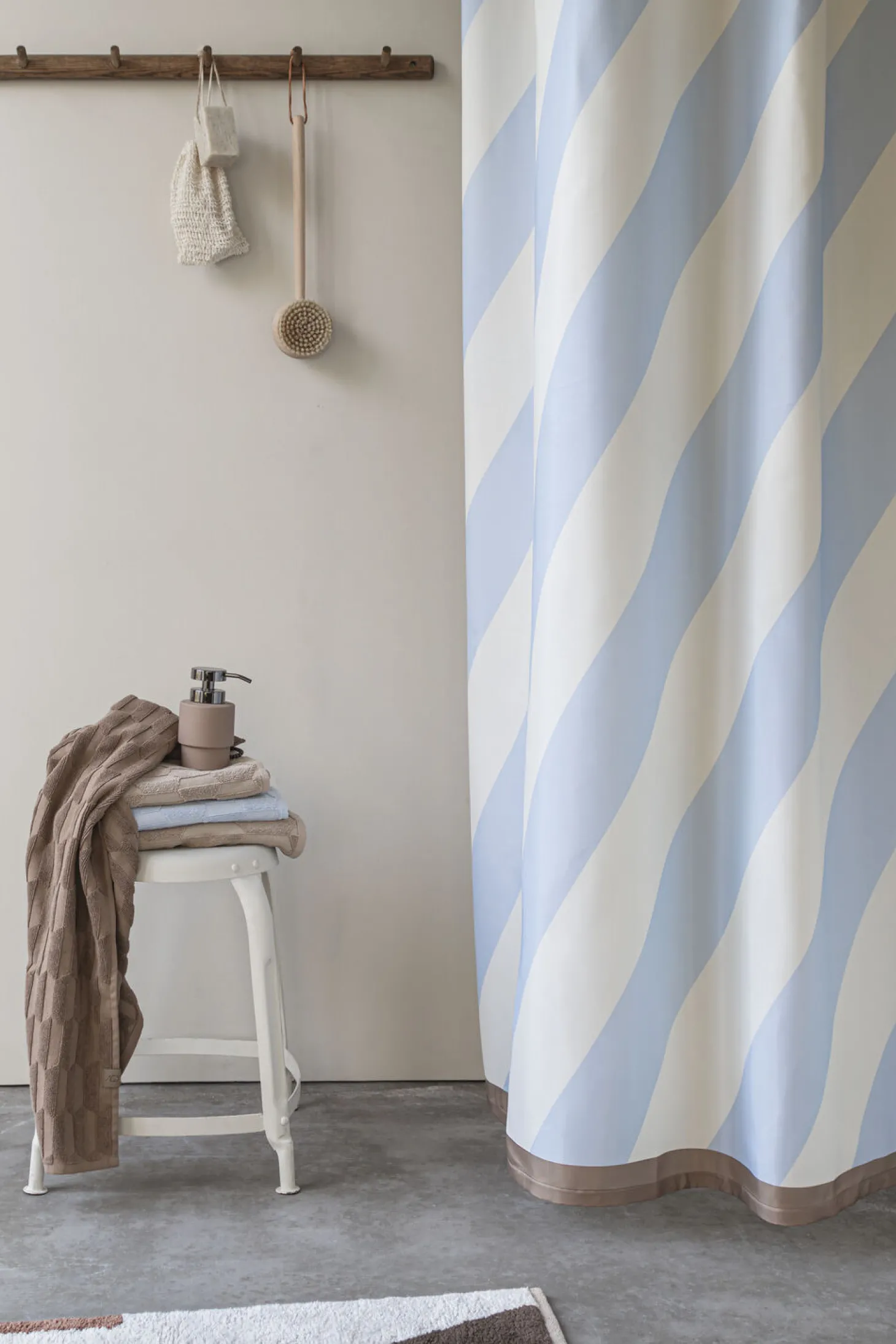 Mette Ditmer - DIAGONAL shower curtain - Light blue