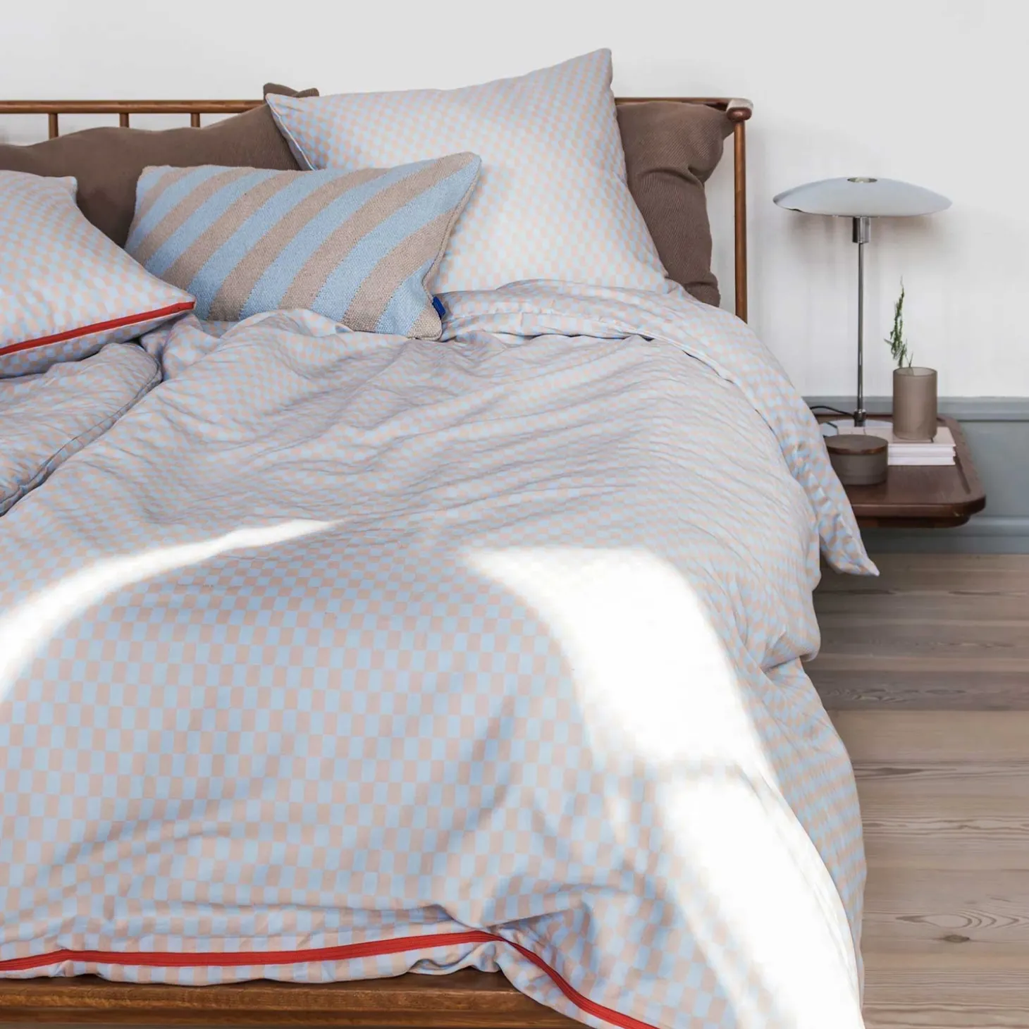 Mette Ditmer - MINI-sengesæt - Light blue/Tan - W200 x L220 cm