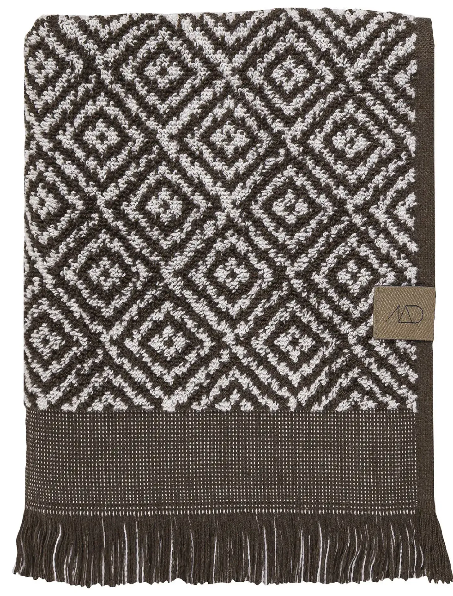 Mette Ditmer - MOROCCO-håndklæde - Chocolate / Off-white - W70 x L135 cm
