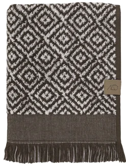 Mette Ditmer - MOROCCO-håndklæde - Chocolate/Off-white - W35 x L55 cm
