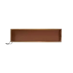 MiLLE W NORDISK DESIGN - Bakke i træ - Cognac læder - 15 x 60 cm.