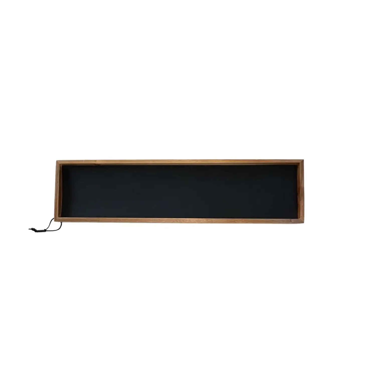 MiLLE W NORDISK DESIGN - Bakke i træ - Sort læder - 15 x 60 cm.