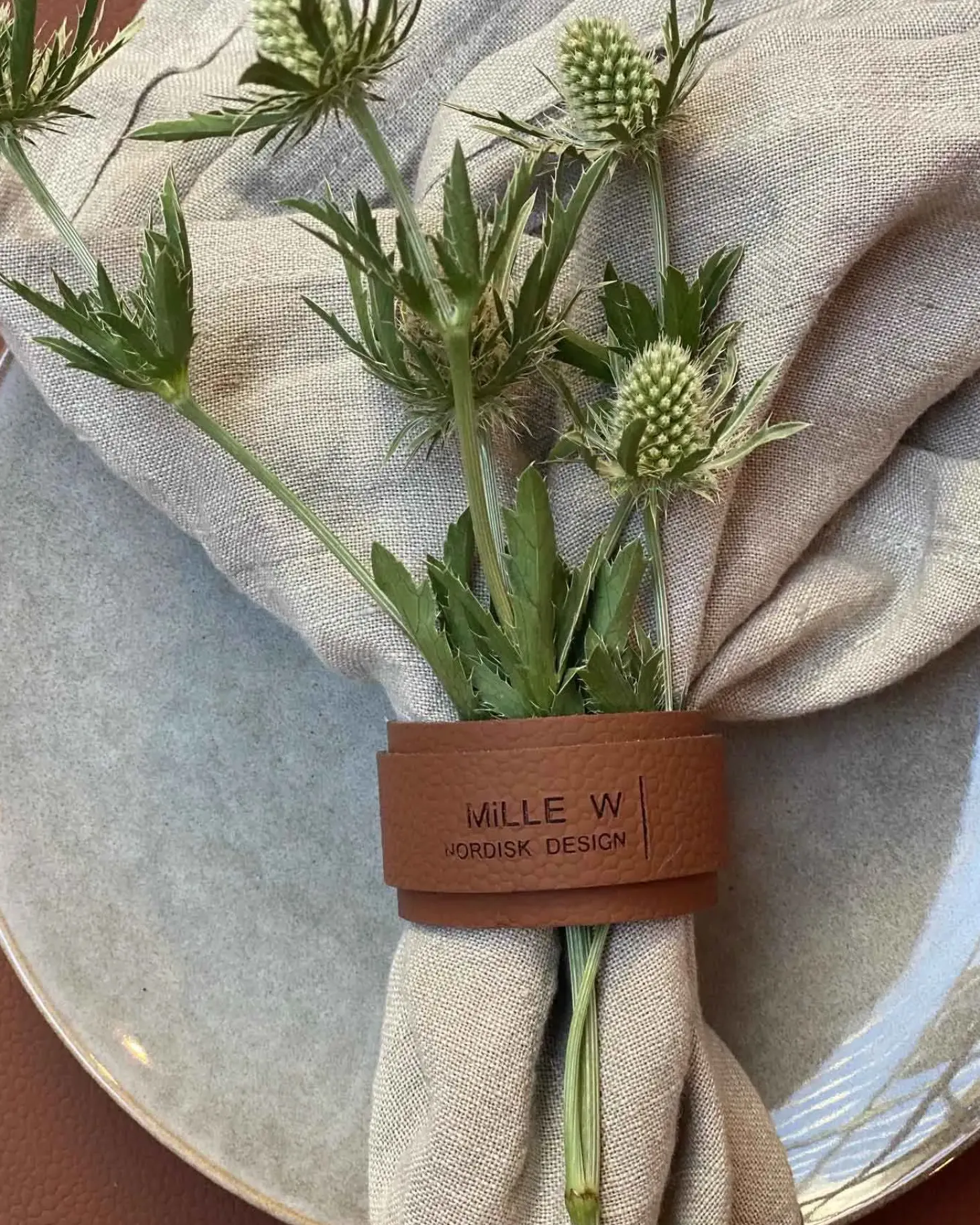 MiLLE W NORDISK DESIGN - Servietring - Beige læder
