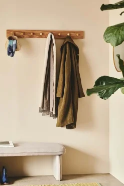 Moudhome - OAK Knagerække Egetræ Med Messing Knager - 100 cm