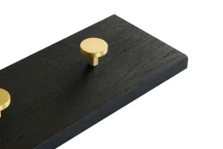 Moudhome - OAK Knagerække sort og messing - 100 cm