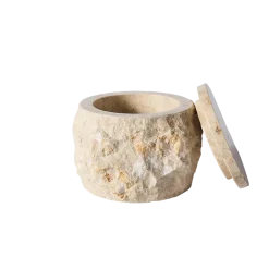 Muubs - Krukke m. låg Batu - Creme - Rustik Marmor