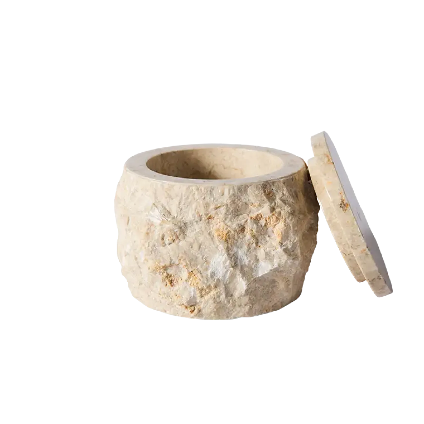 Muubs - Krukke m. låg Batu - Creme - Rustik Marmor