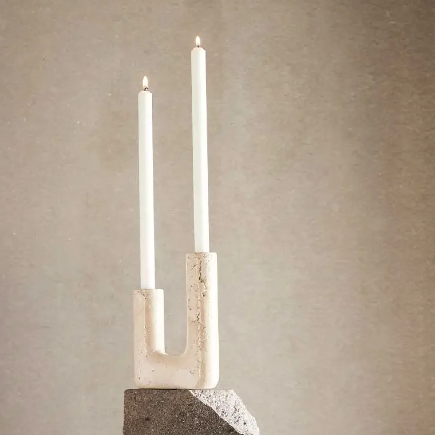 Muubs - Lysestage - Minerva - Creme - H: 20 cm