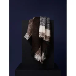 New Works - plaid i mohair wool - dark brown