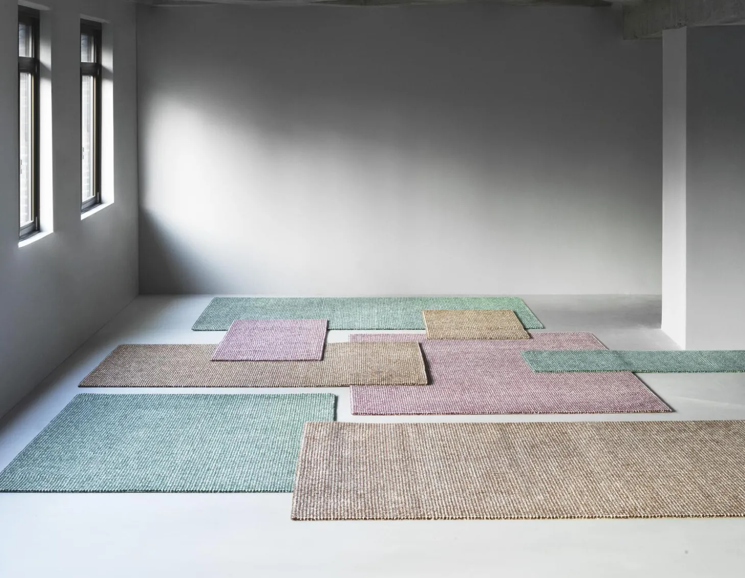 Normann Copenhagen - Flick Rug 80x200 cm - Off White/Burgundy