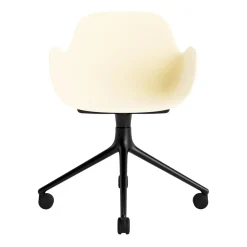 Normann Copenhagen - Form Armstol Swivel 5W med hjul - Sort/Creme